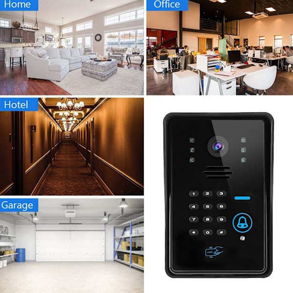 Trådløs Videodørtelefon Fjernkontroll Intelligent Intercom Dørklokke 110-240V(US)