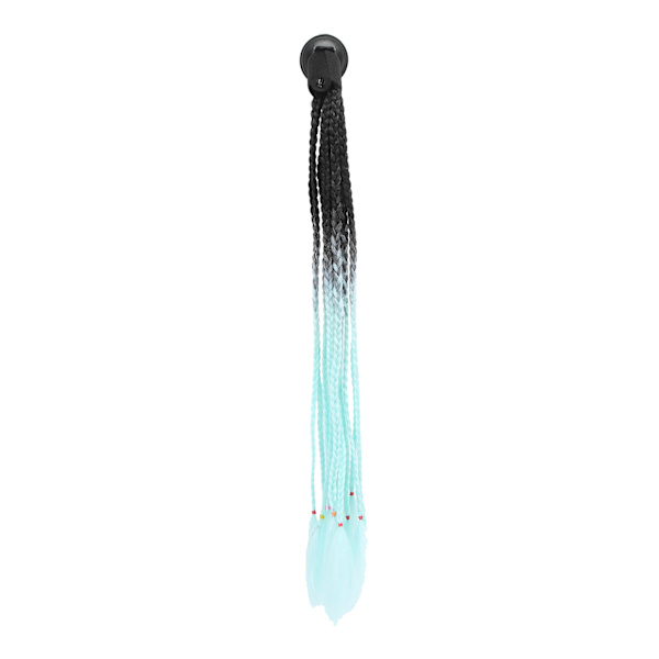 Hjelmfläta Dekoration Motorcykel Trendig Gradient Hjelm Dreadlocks Peruk Svart Cyan