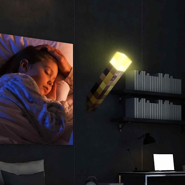 7-Färgs Display Fackellampa, Batteriladdning Lättviktig Portabel Miljövänligt Material Väggmonterbar Långsam Toning Funktion För Sovrumsdekorationer