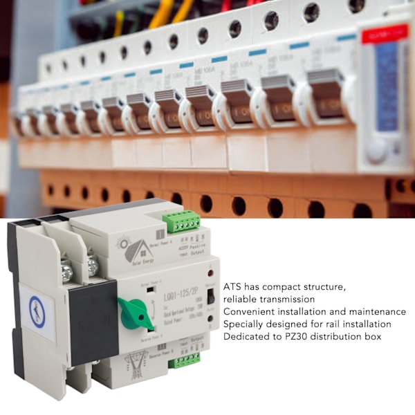 Kaksoisvirta Automaattinen Siirtokytkin 2P Millisekunnin Piirin Nopea Ohjain AC230V 100A Kotitalous PV