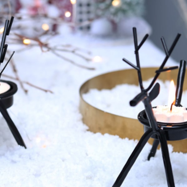 Mångsidig Metall Ljusstake i Form av Ren, Fantastiskt Material Elegant Design För Heminredning, Perfekt Presentidé Juldekoration
