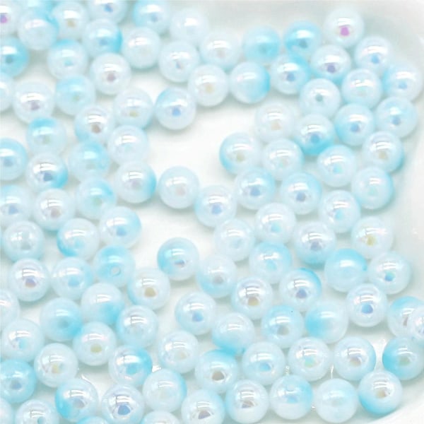 Gradient Imitation Pearl Beads Gemstone Round Beads för Smycken