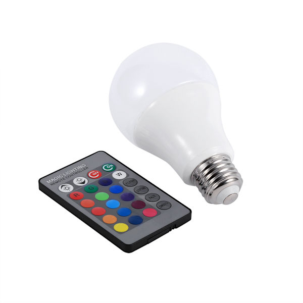 16-färgad LED RGB-lampa med fjärrkontroll 85V-265V RGB-10A (10WE26)