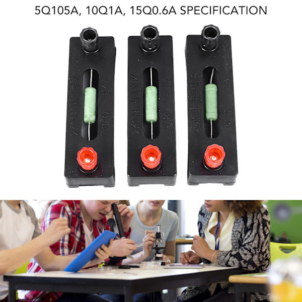 3 st Fasta Motståndsspolar 5Ω 10Ω 15Ω Elektroniska Motstånd för Skollaboratorie Krets Experiment