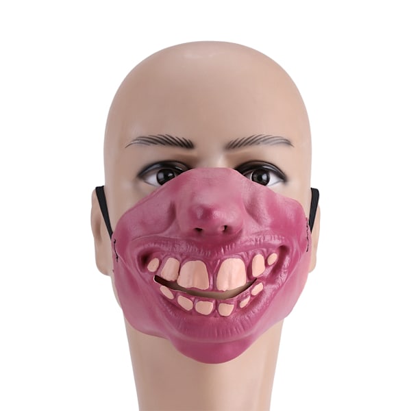 Halvmask Rolig Läskig Andningsbar Latex Masker Maskerad Halloweenfest Spöke Rekvisita #Tänder