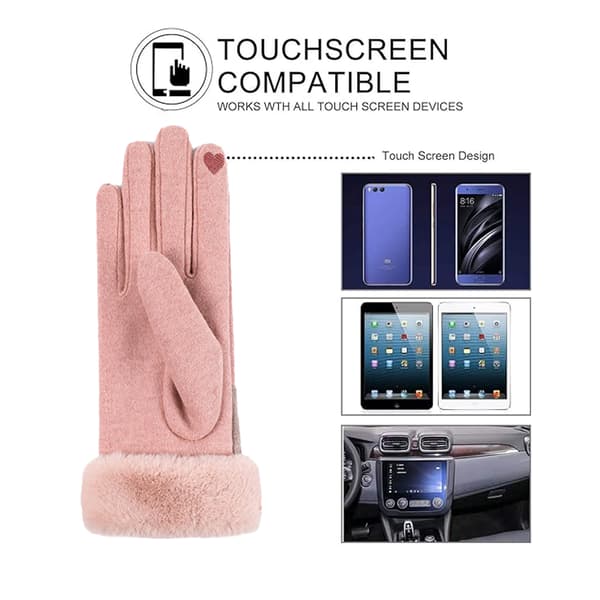 Vinterhandsker til kvinder, koldt vejr, varme dame piger ski snehandsker, touch screen teksthandsker pink