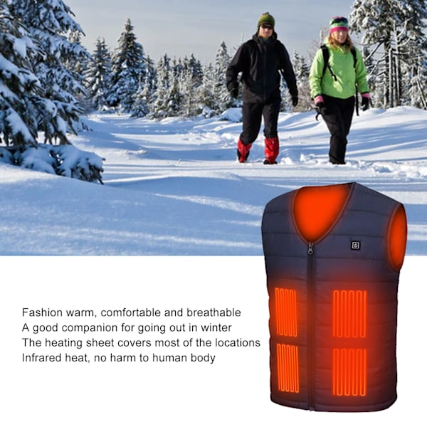 Oppvarmet Vest V-Hals Smart Konstant Temperatur Pustende Varmeoppvarmingsvest for Vinter Royalblå 7XL