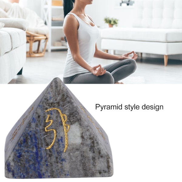 Pyramidenergigenerator för att attrahera välstånd och lycka, släppa negativitet - Kristallpyramid för kontor, sovrum, bil - Lazurit