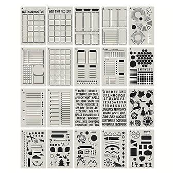 20 stk. A5 Planner Stencils 5''x7.5'' Journal Stencils til Journal Notesbog Dagbog
