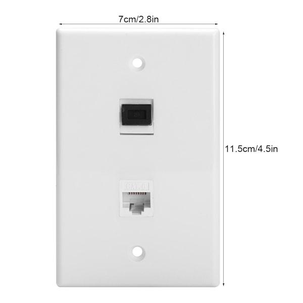 US Standard CAT6 + Optisk Grensesnitt Informasjonsuttak Veggplate for Hotell Kontorbygg