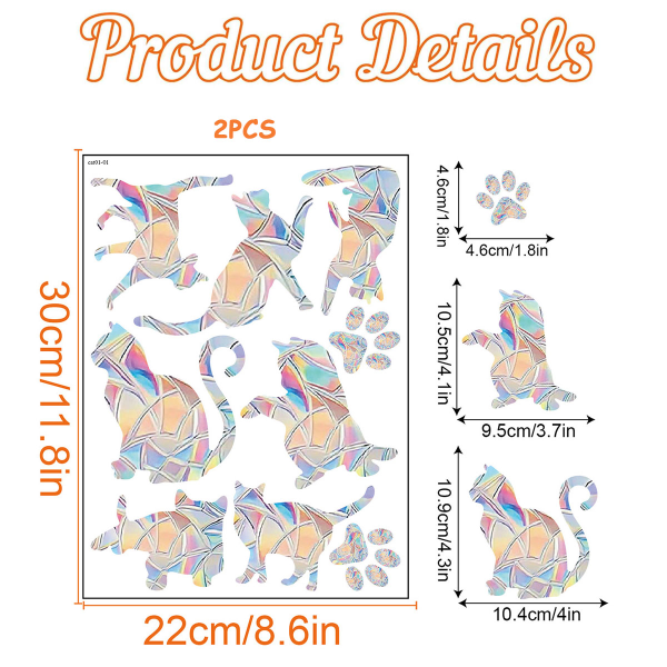 Cat rainbow prism electrostatic Glass stickers PVC decoration