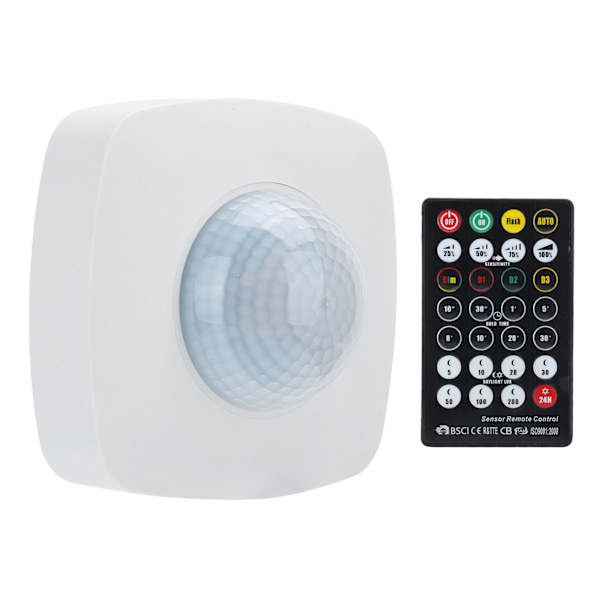 Infraröd Sensor Människokroppsavkänningsbrytare Detektor med Fjärrkontroll 220‑240V/AC