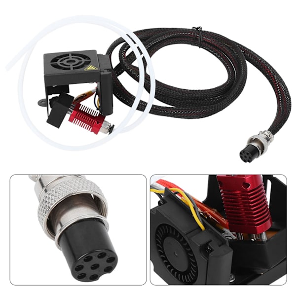 Ekstruder Kit 3D Printer Tilbehør Velegnet til CR‑10/Ender3 Fuld Sæt Dyses Fanjh‑80 ‑12V