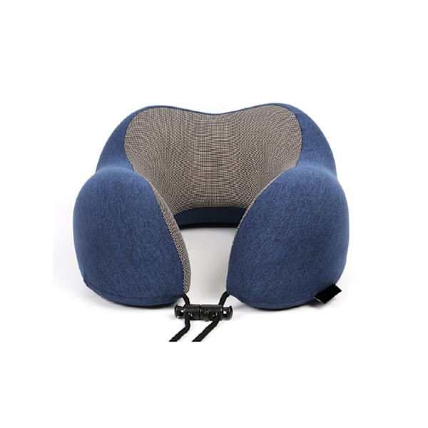 U Shaped Neck Pillow Cationic Cloth Neck Protection Memory Foam Travel Pillow for Travel Car Home Blue Single Neck Pillow