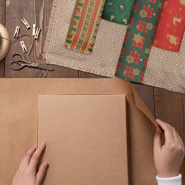 Julklappspapper Förtjockat julkraftpapper grossist Julgran älg presentförpackning omslagspapper