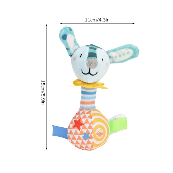 Plush Handskakleksaker för Bebis Mjuka Skakleksaker Skakleksaker för Spädbarn Handgreppsleksaker Djurdocka Blå