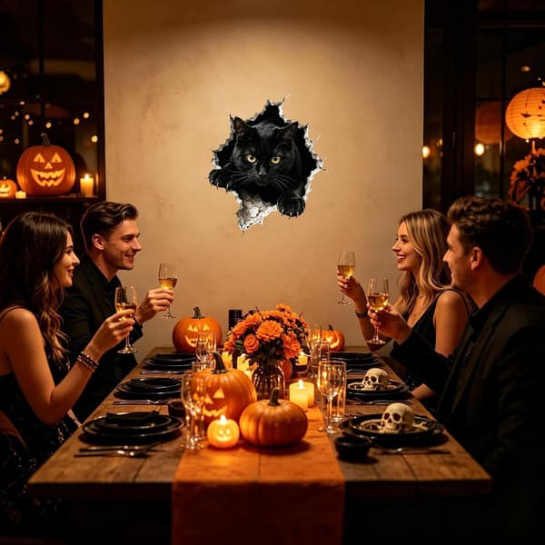 Halloween Spooky-Themed Wall Decals for Home Decor, Halloween 3D Wall Decals - C