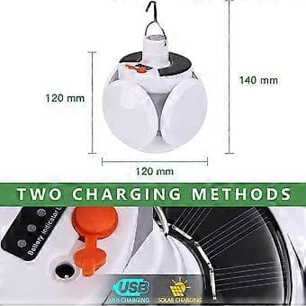 Campinglys, bærbar LED campinglys, 5 moduser 360 belysning, IPX6 vanntett, oppladbart campinglys, solcelle campinglys for camping, fiske
