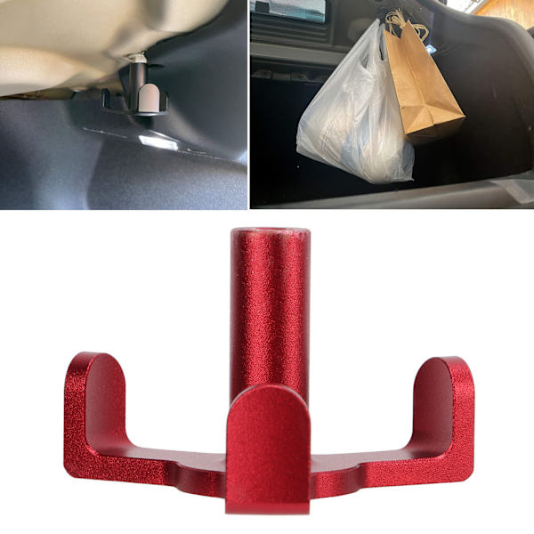 Indvendig Bagagerums-Krog til Indkøb, Aluminium Legering, Udskiftning til Tesla Model 3 2018‑2021, Rød