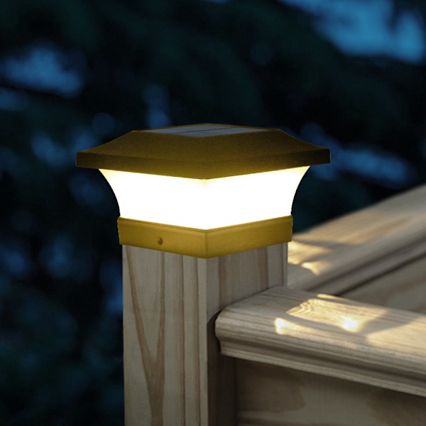 Utomhus Trädgård Solcell LED Stolpe Däcklock Lampa, Ultraljusa Vita LED Med Automatisk Sensor För Gårdar Och Skolstaket, Väderbeständig Och Slagtålig