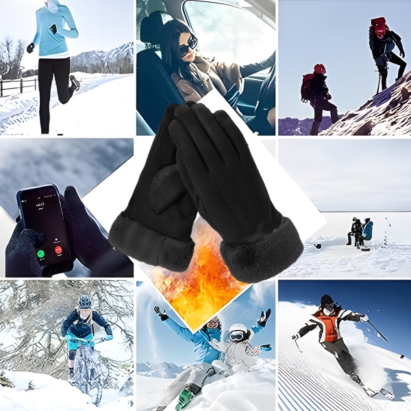 Dame vinter varme touch screen handsker Varm blød foring elastik