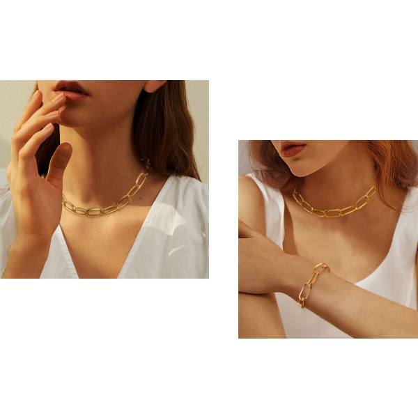 Guld kæde halskæde til kvinder Damer Dainty og Chunky Chain Lin