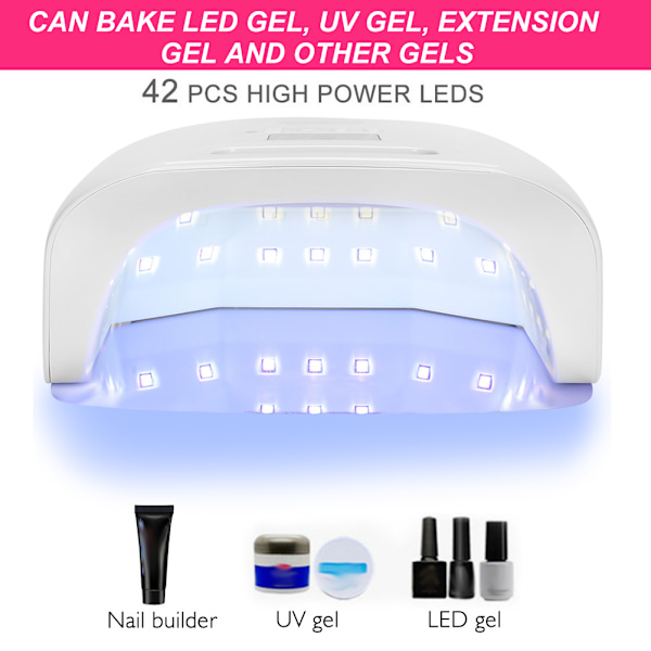 60W Profesjonell LED UV Gel Neglelakk Tørkerlampe Hjemmebruk Bærbar Negleherdende Maskin (EU-kontakt 110-240V)