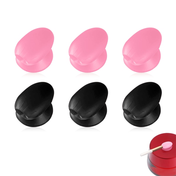 6 stykker silikon Lip Brush Covers Kosmetiske børster Guards