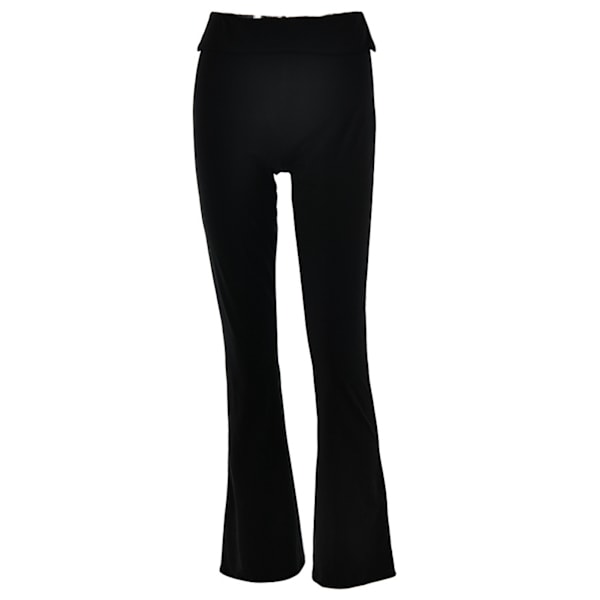 Dam Enfärgad Utsvängd Byxa Butt Lifter Stilren Slim Fit Bell Bottom Byxor för Daglig Fritid Svart L