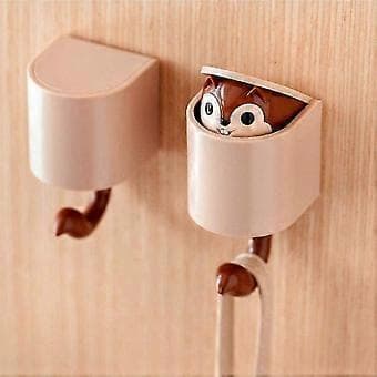 3-pack självhäftande djurkrokar för barn, handdukar och kläder