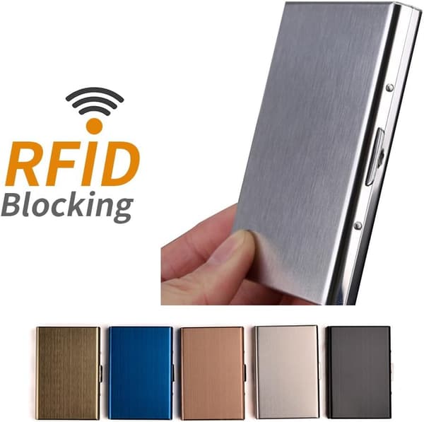 2-pakning RFID kredittkortholder i rustfritt stål kredittkortlommebok