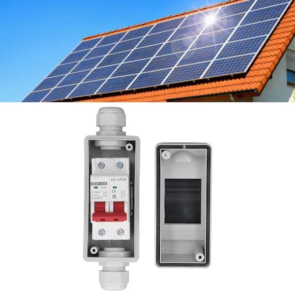 DC-afbryder 2P 40A IP65 Vandtæt 6KA Afbrydelseskapacitet DC-Isolatorafbryder til Solcelle-PV-system 1000V