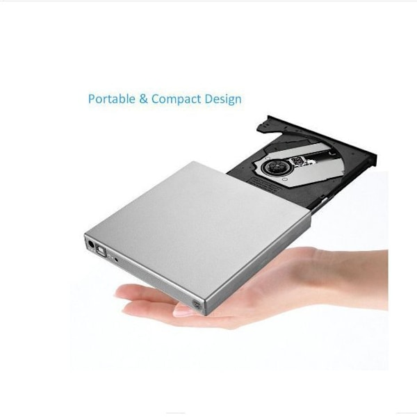 Aluminium USB-C Blu-Ray-spelare, Slimmad Lättviktsdesign För Bekväm Transport Och Enkel Förvaring, Höghastighets Skrivfunktionalitet Säkerställer Snabb Dataöverföring