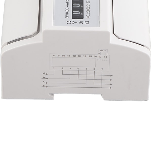 1 st 220V/380V Digital 3-fas 4-tråds 7P DIN-skena Elmätare Elektronisk KWh-mätare 15(60)A