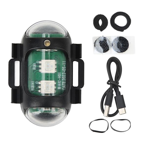 3-läges Drone-signallampa 4 färger Typ C-laddning Drone-kollisionsljus Strobe-lampa Stöd för fjärrkontroll Bil Motorcykel