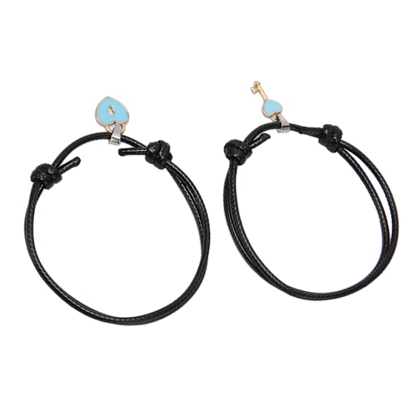 10 st Hjärtformade Armband Nylonrep Längd Justerbar Lättmatchad Stilfullt Armbandsmycke för Par Kvinnor Män Gåva Blå