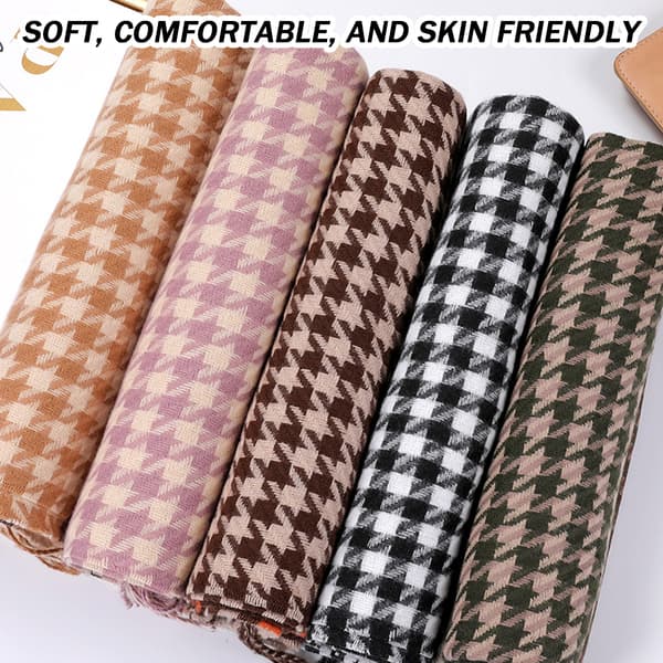 Ternet vintertørklæde til kvinder, varmt og blødt tartan-sjal, oversized tørklæde til vinteren