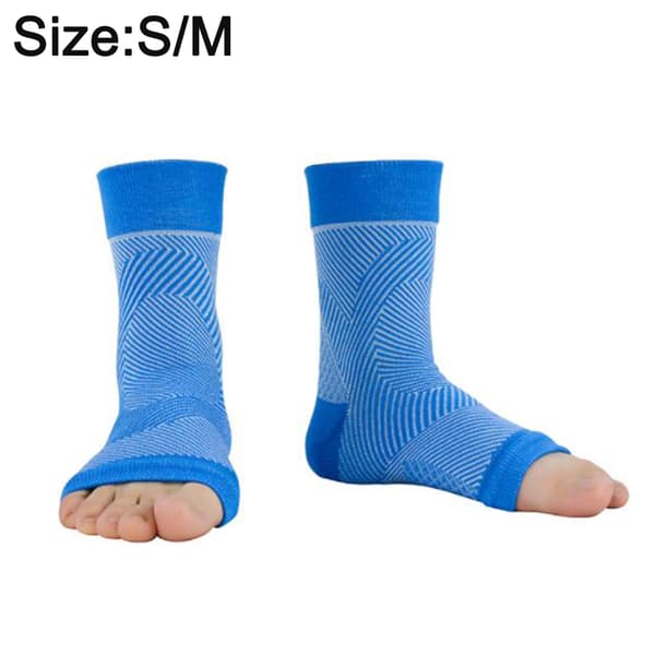 Ankelstöd, elastisk yogaövningskompressionsärm, tryckfotsärm blue(a pair) S/M