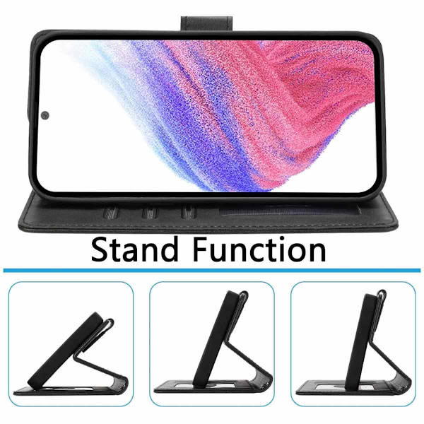 Samsung Galaxy A12 - Wallet Case - Vælg farve! Sort