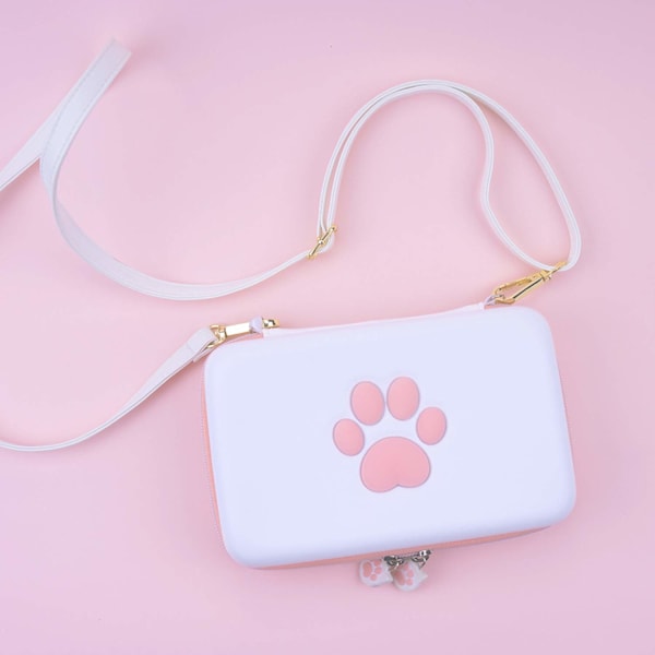 Rosa Sakura Design Resväska för Nintendo Switch, Vattentätt Material och Tumgrepp ingår för Säker och Stilfull Gaming På Språng