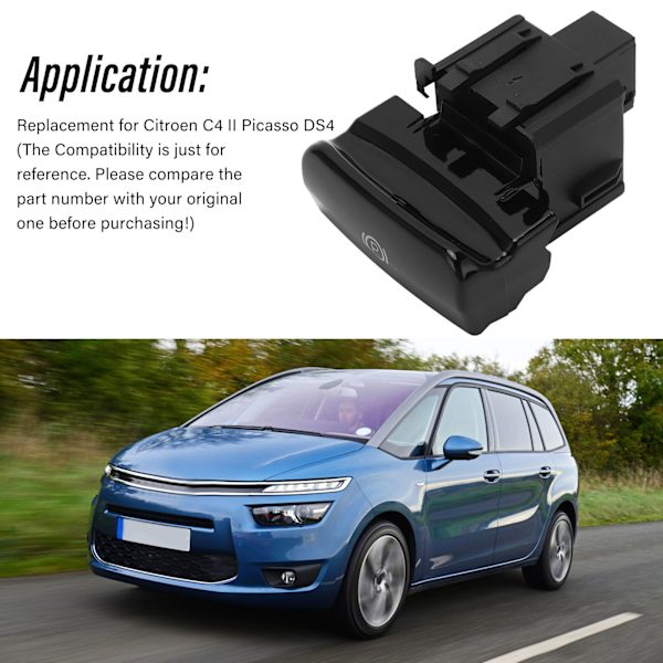 Elektronisk håndbremsskive 470703 Blank svart overflate Følsom erstatning for Citroen C4 II Picasso DS4