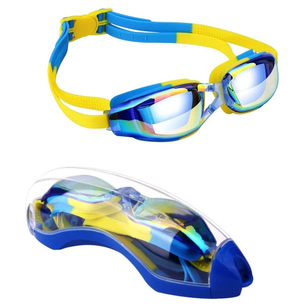 Svømmebriller til børn, Anti-tåge Anti-UV Ungdoms svømmebriller lækker
