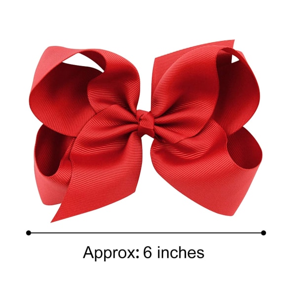 DEEKA 2 PCS 6" Big Hand-made Grosgrain Ribbon Solid Color Hair B