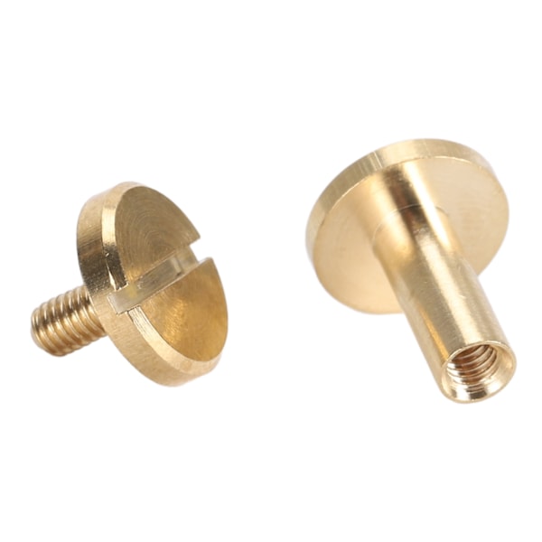 50 Set Bindande Nitar Runda Platt Huvud Mässing Spårskruv Nitar för Bälten Väskor Plånböcker Skor Jackor Läder Tyg 10x10mm / 0.39x0.39in