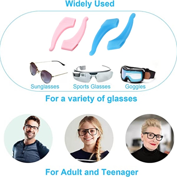 Anti-skli Ørehåndtak for briller Komfortabel silikonelastisk E