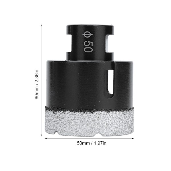 Vakuumlödda Diamantborrkronor Borr Hålsåg Öppnare för Marmor M14 Svart 50mm