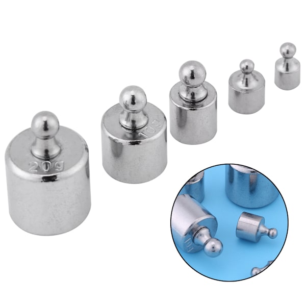 5 st 1g 2g 5g 10g 20g Grams Precision Kalibreringsvikt Testuppsättning Ny