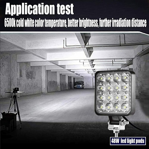 Ultratunn LED Arbetslampa för Lastbilar, Pressgjuten Aluminiumkåpa Säkerställer Hållbarhet och Effektivitet, Stöttålig Transmissiv PC-lins med Hög