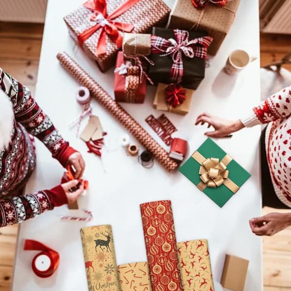 Julklappspapper Förtjockat julkraftpapper grossist Julgran älg presentförpackning omslagspapper