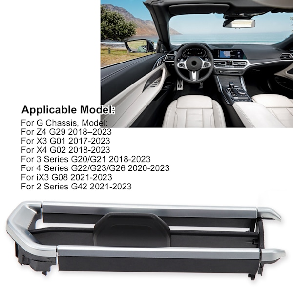 Luftventilklämma Tab Center Control Vänster Luftutlopp Tab Krom Trim för 3-serie G20 G21 4-serie G22 G23 G26